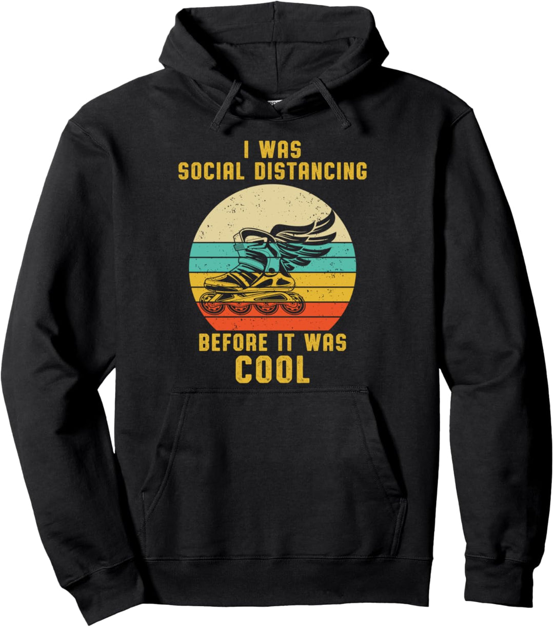 Rollschuhe Inline Skates Soziale Distanzierung Cool Geschenk Pullover Hoodie