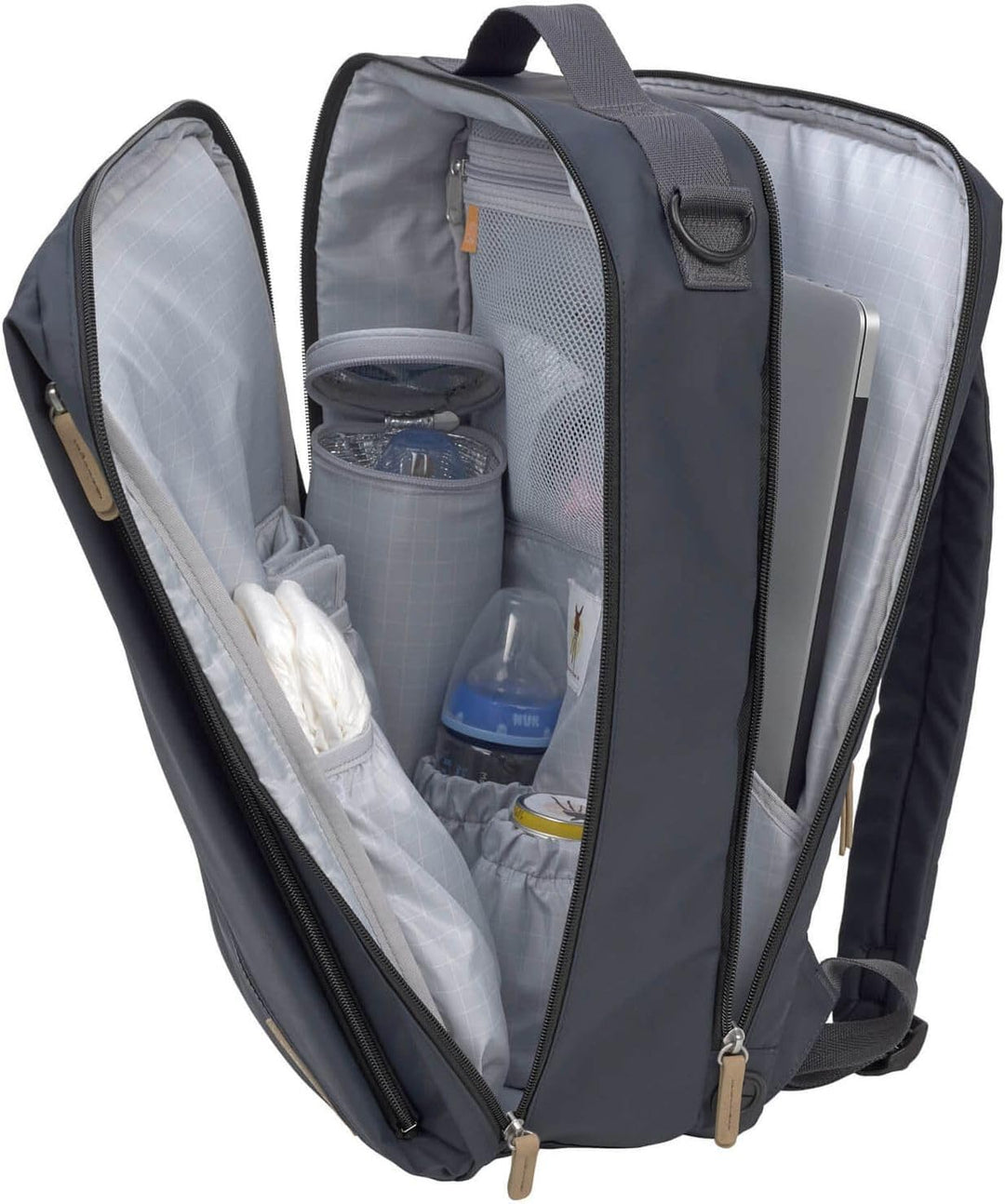 LÄSSIG Baby Wickelrucksack mit Wickelunterlage, Kinderwagenbefestigung, Flaschenwärmer wasserabweise