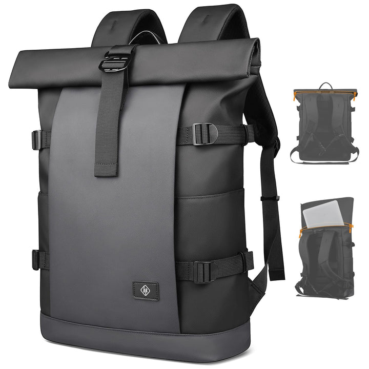 hk Rolltop Rucksack Herren Damen 15,6 Zoll Laptop Rucksack | Wasserdicht Gross Reiserucksack, Diebst