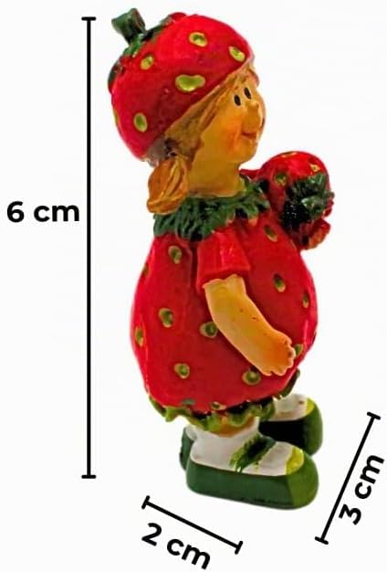 4 Stück Dekofiguren, Gartenfiguren als Erdbeere, Früchtefiguren als Erdbeere, Sommerfiguren, Erdbeer