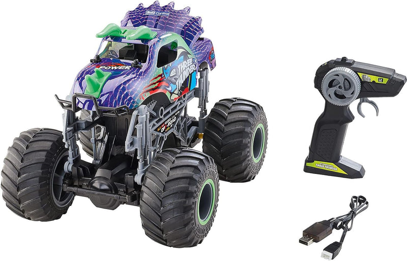 Revell Control Dino Truck I Ferngesteuerter MonsterTruck im Dino-Design I Mit LED-Beleuchtung und in