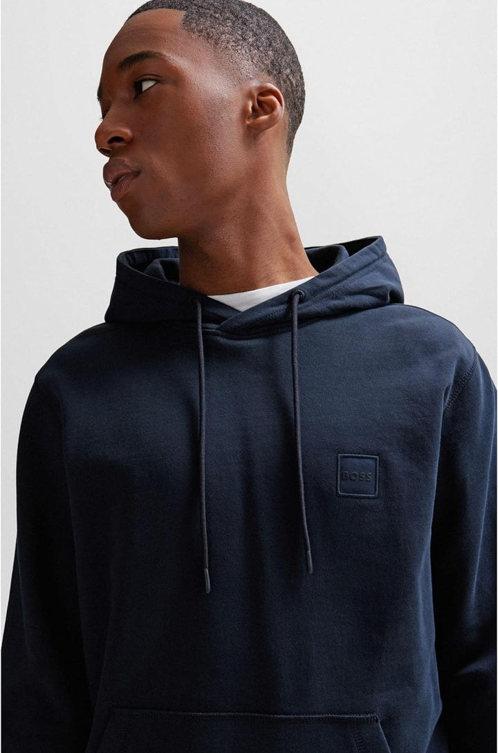 BOSS Herren Wetalk Hoodie aus Baumwoll-Terry mit Logo-Aufnäher XS Dark Blue404, XS Dark Blue404