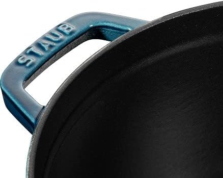 STAUB Cocotte, Gusseisen Bräter, Alle Herdarten inkl Induktion, Rund, 26 cm, 5,0 L, Petrol-Blau 26 c