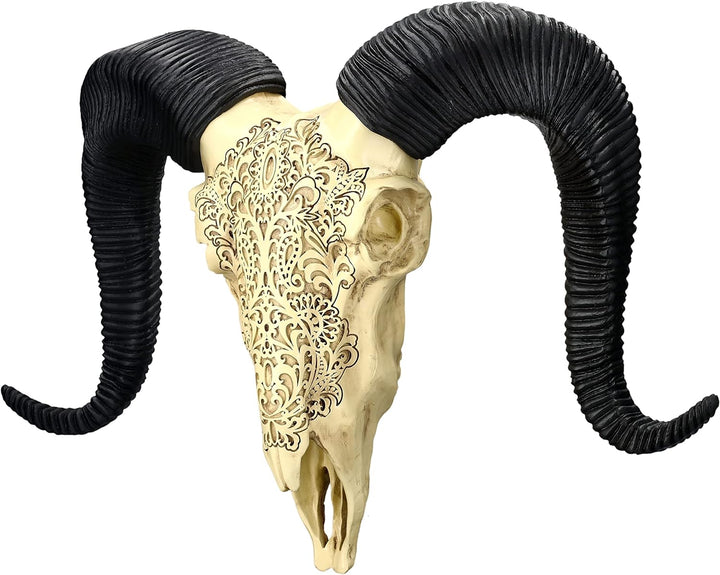 Pacific Giftware Wandrelief Widderschädel gross 49 cm | Western Deko Totenschädel Wand Trophäe Stier