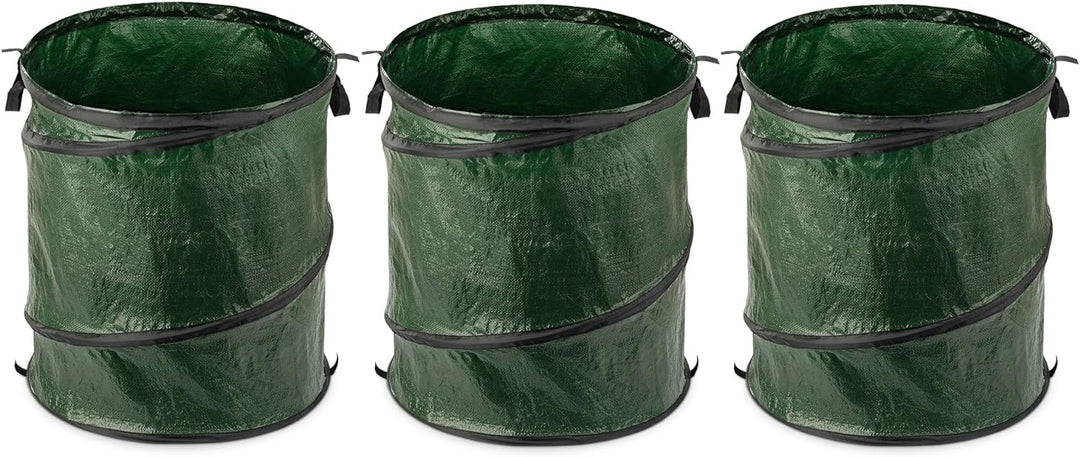 Navaris 3X Pop-Up Gartenabfallsack 150l - Ø53x65cm - Gartensack Set selbstaufstellend faltbar selbst