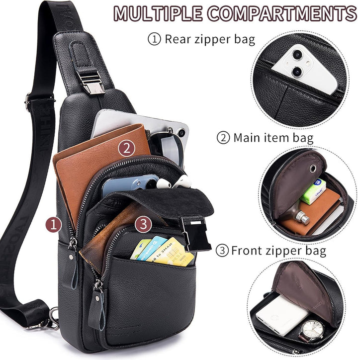 pundarika Leder Brust Tasche Männer Leder Umhängetasche Business Freizeit Crossbody Tasche Reise Arb