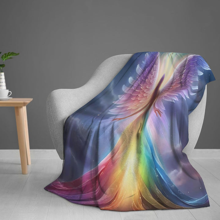 Kuscheldecke Flauschig Geschenke für Sie, 130x150 cm Engel Motiv | Fleecedecke Wohnzimmerdecke Decke