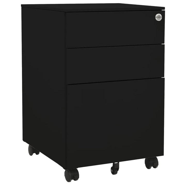vidaXL Aktenschrank mit Rollen Rollcontainer Bürocontainer Schubladenschrank Büroschrank Stahlschran