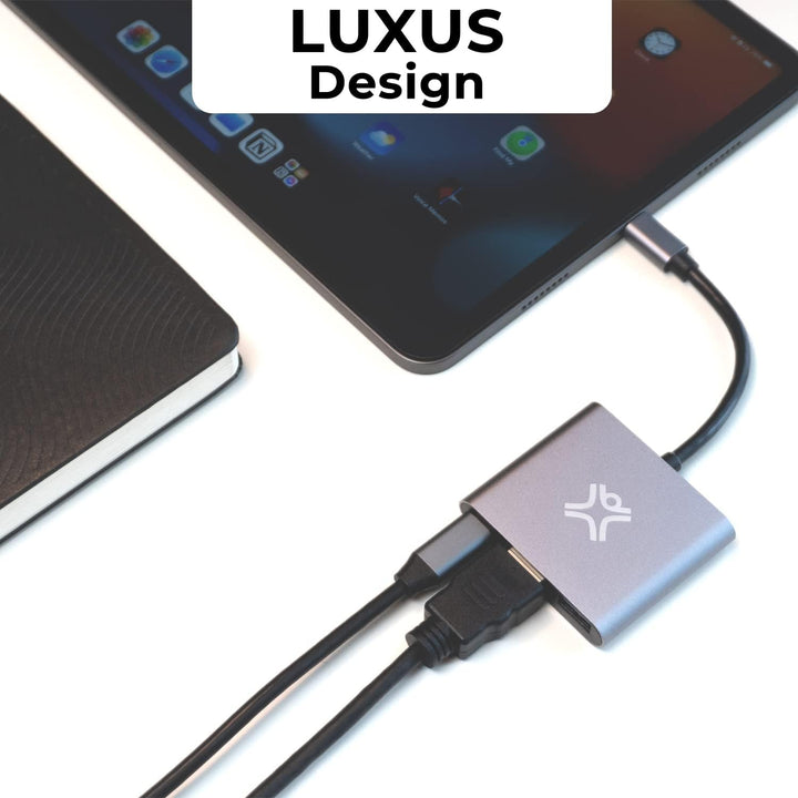 XtremeMac USB-C Hub für MacBook: Durchgangsladen bis 100W &amp; schnelle Datenübertragung, USB 3.0 &amp; 4K