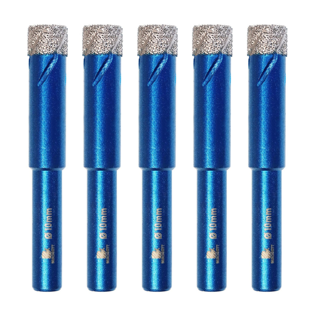 Diamant Trockenbohrer Fliesenbohrer 10mm - BRSCHNITT 5 Stück Diamant Bohrkrone - Lochsäge für Kerami