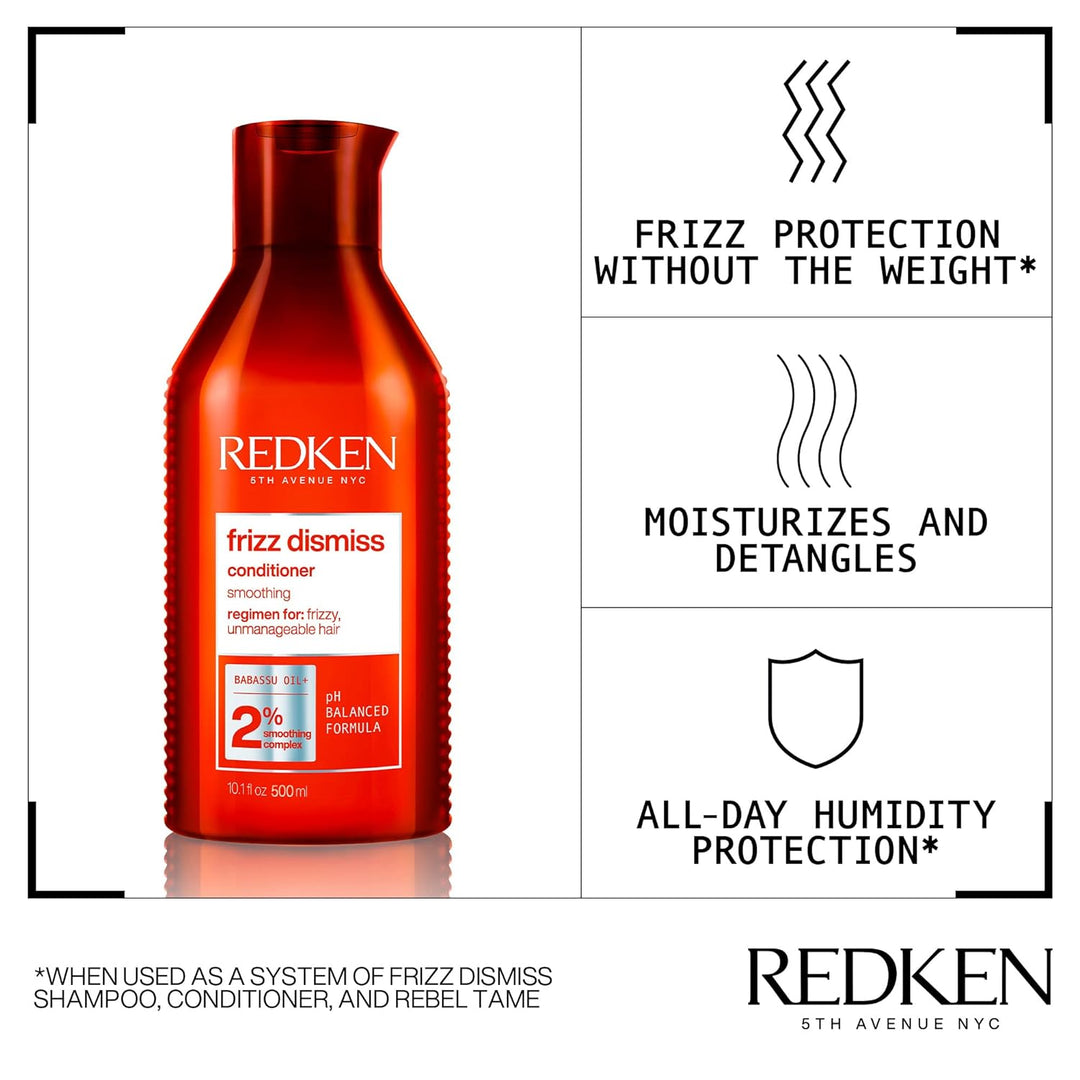Redken Conditioner, Babassu Oil, Adds Shine and Smooths Frizzy Hair, Frizz Dismiss, 500 ml