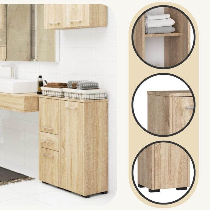 AKORD Stehender Badezimmerschrank schränke | Badezimmer kommode | FIN S30 eintürig | B30 x H82 x T30