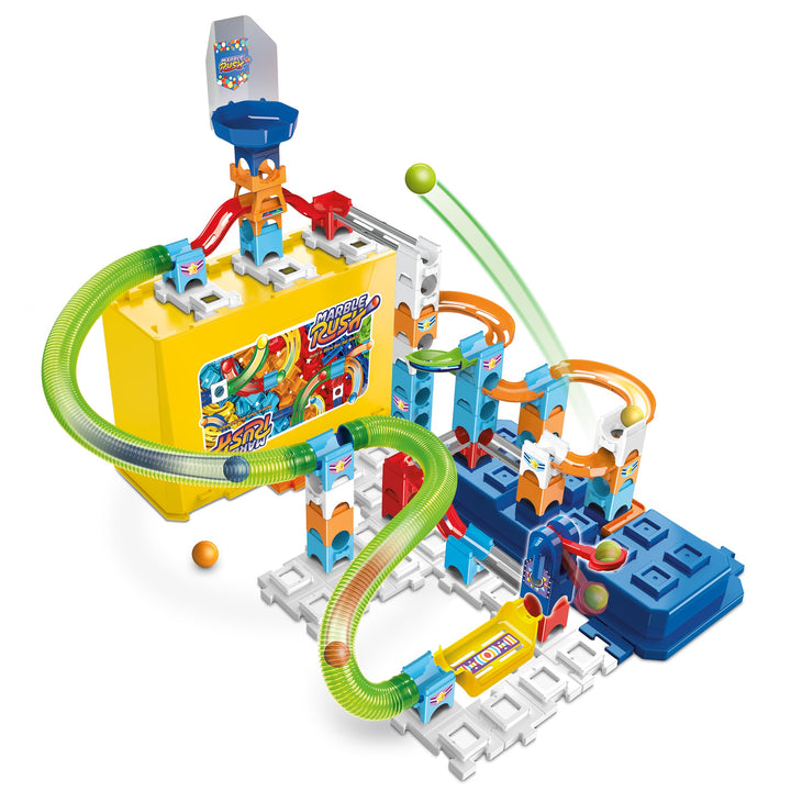 VTech Marble Rush - Build & Store Box Set M400 – Interaktive Murmelbahn mit spannenden Bahnelementen