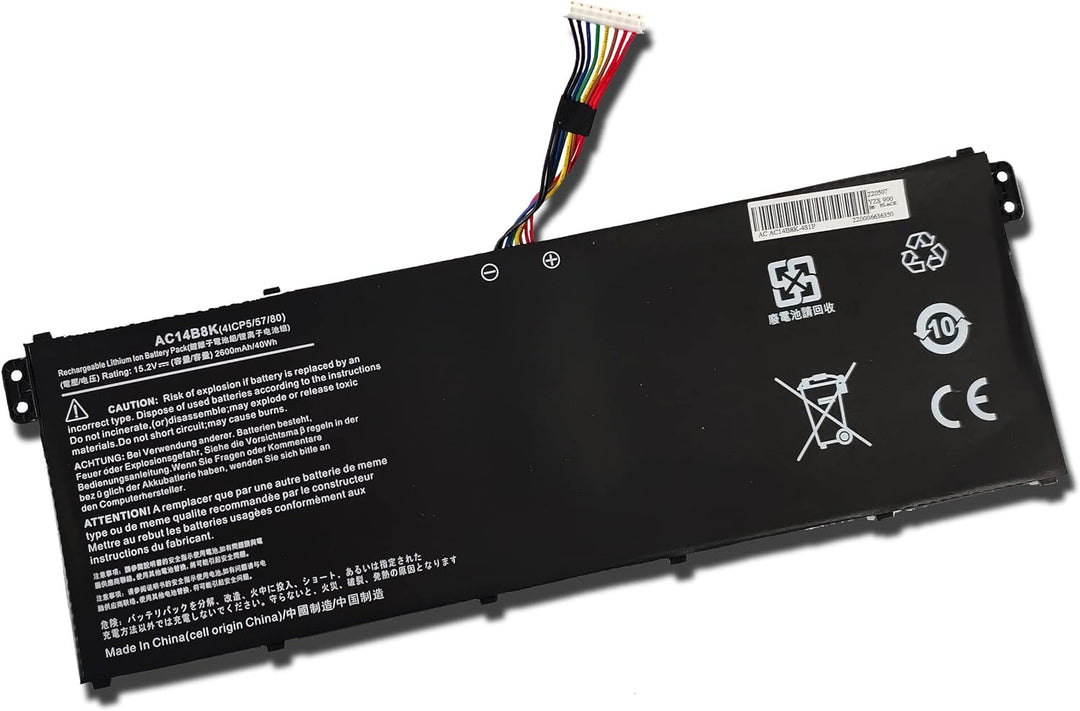 FengWings® AC14B3K AC14B8K 2600mAh 15.2V Akku Kompatibel mit Acer Aspire R5-471T R7-372T ES1-131 ES1