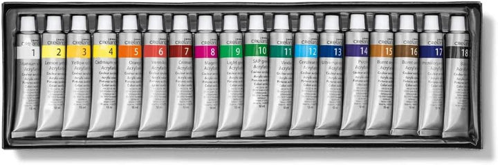CRELANDO Tischstaffelei im Koffer 51tlg. Staffelei Acrylfarbe Leinwand