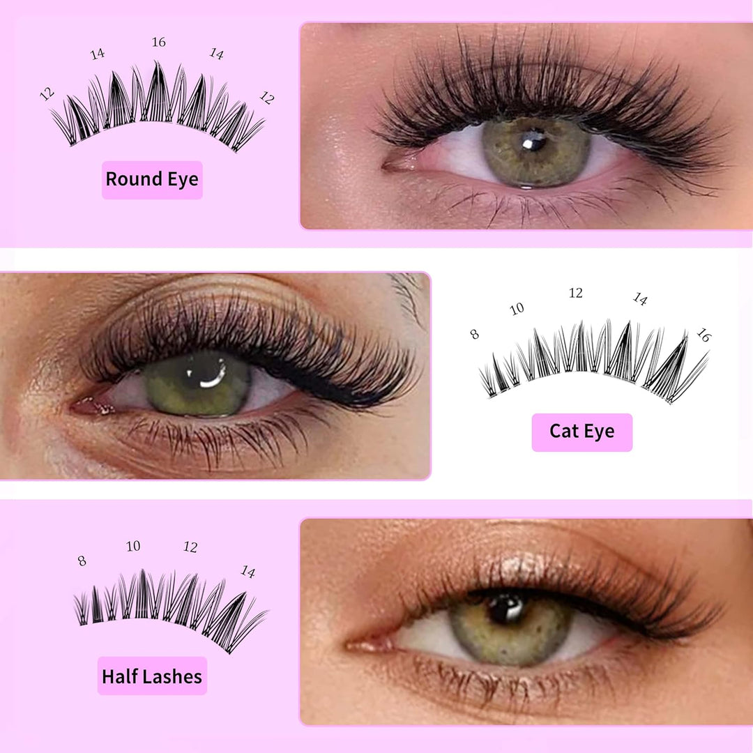 VEYESBEAUTY Wimpern Extensions 5-Sekunden-Wimperncluster Cluster Lashes Fake Lashes Wimpernverlänger