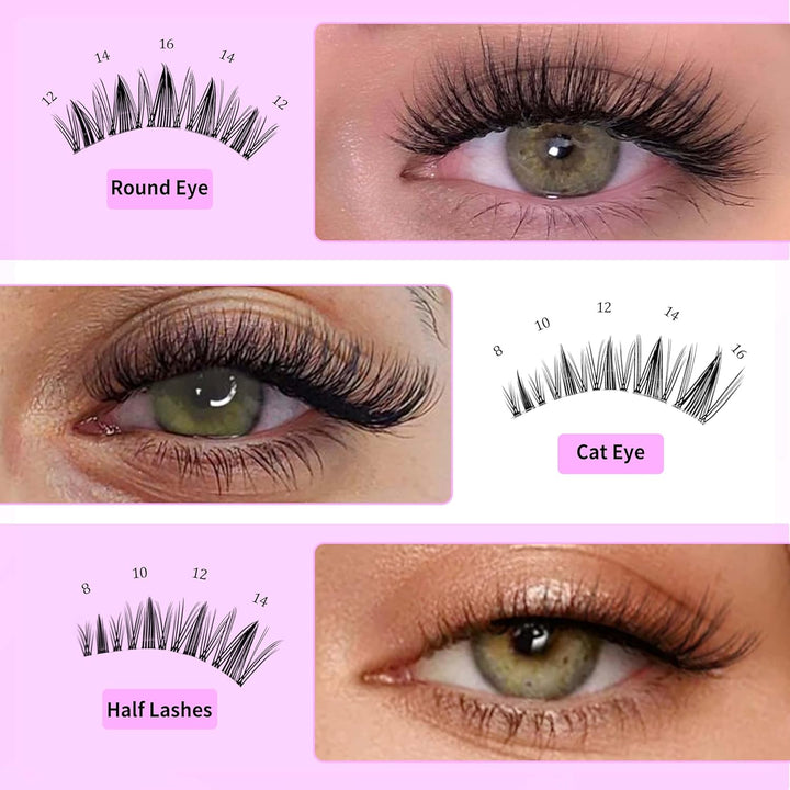 VEYESBEAUTY Wimpern Extensions 5-Sekunden-Wimperncluster Cluster Lashes Fake Lashes Wimpernverlänger
