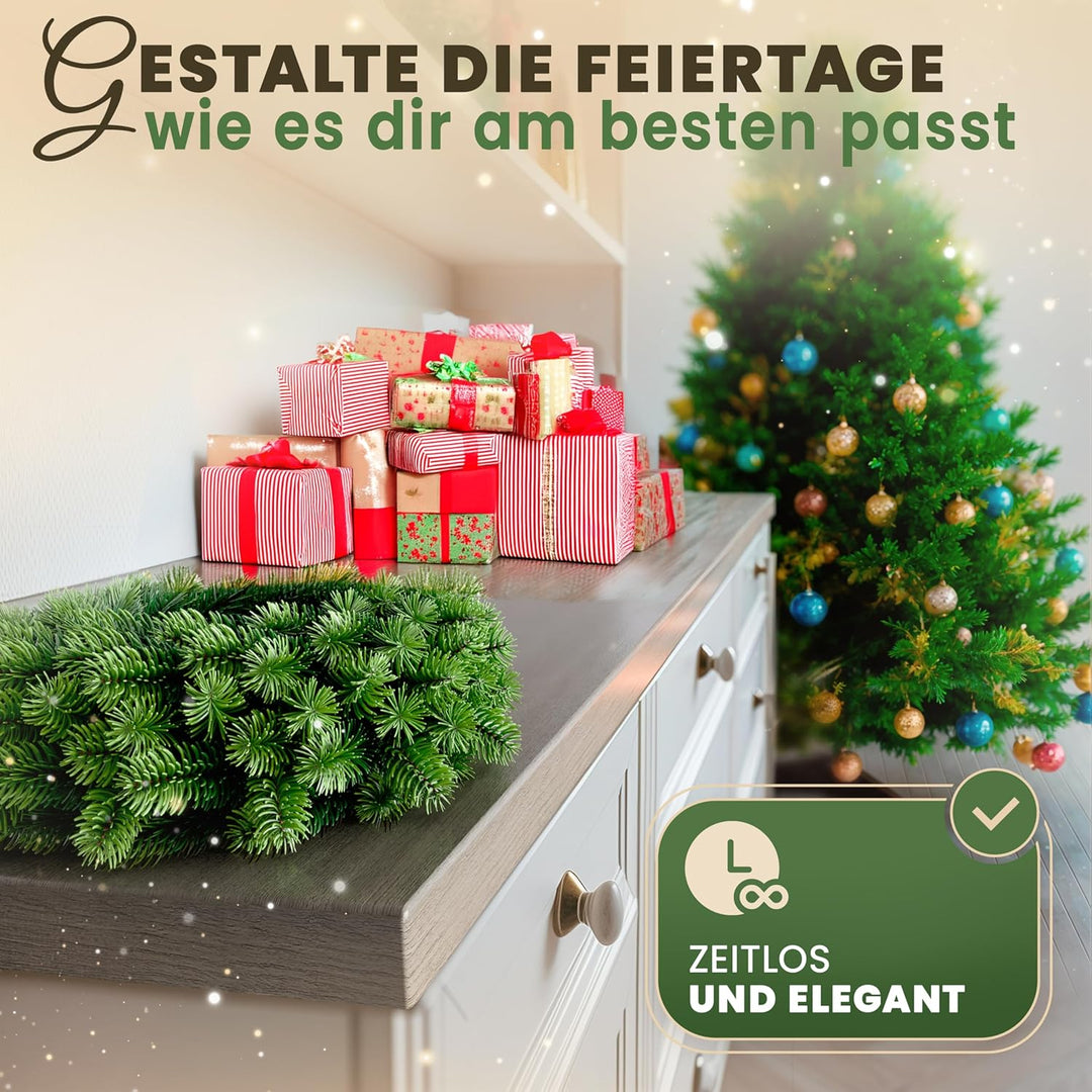ArtiTree - Weihnachtskranz für Tür, Adventskranz, Weihnachtsdeko für Aussen und Innen, Künstlicher T