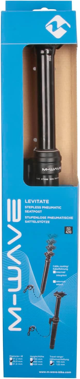 M-Wave LEVITATE C Höhenverstellbare Sattelstütze, schwarz Ø 30,9 mm, Länge 400 mm, Ø 30,9 mm, Länge