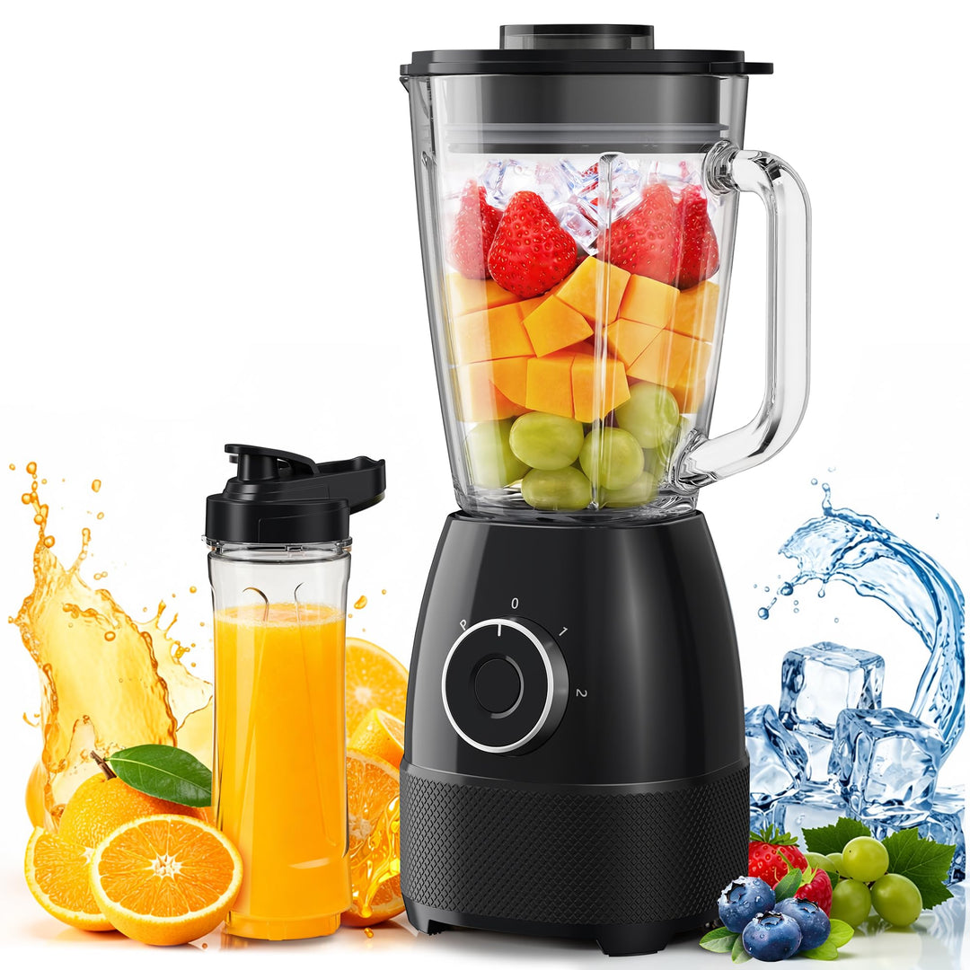 Mixer, Smoothie Maker, Standmixer, 1500 Watt Hochgeschwindigkeits Mixer Smoothie Maker mit 1,5L Glas
