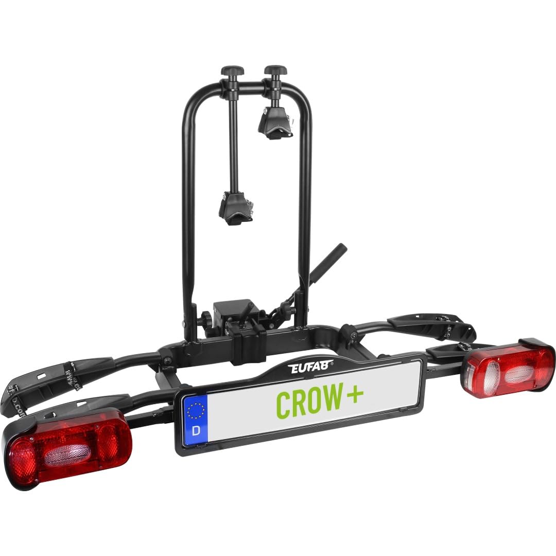 EUFAB 11582, Fahrradträger Crow Plus erweiterbar, Schwarz, Fahrradtr&amp;