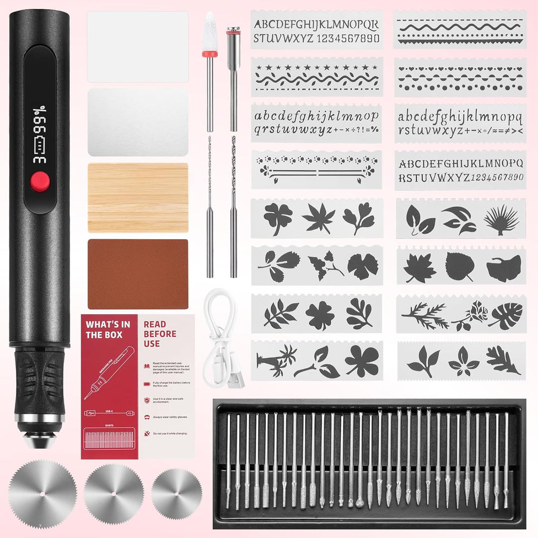 Customizer Gravierstift Set kabellos, wiederaufladbarer Customizer Engraving Pen mit 3 Geschwindigke