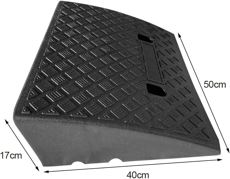 2 Stück Bordsteinrampen, Schwellenrampe 50x40x17cm Türschwellenrampe Rollstuhlrampe Tragbar Rampe Ro