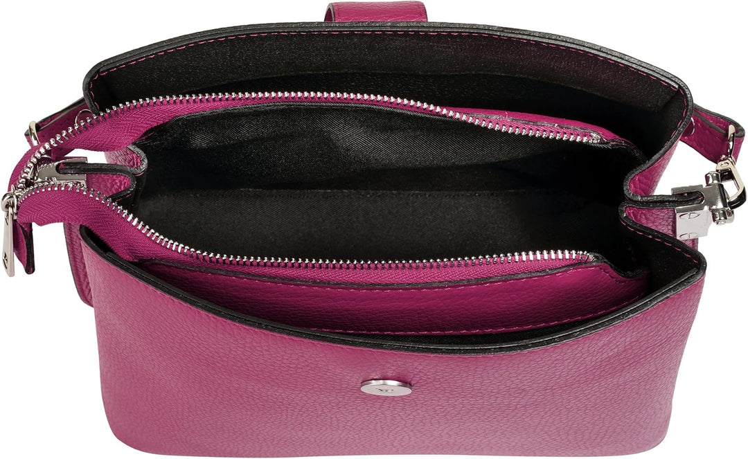 Handtasche Echt Leder Damen Made in Italy, Tragetasche, Umhängetasche, Abendtasche aus Leder 021791