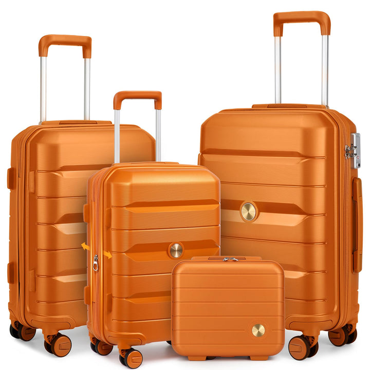 Sea choice Hartschalenkoffer Set 4 Teilig S/M/L/XL Rollkoffer Handgepäck 100% PP Reisekoffer mit 360