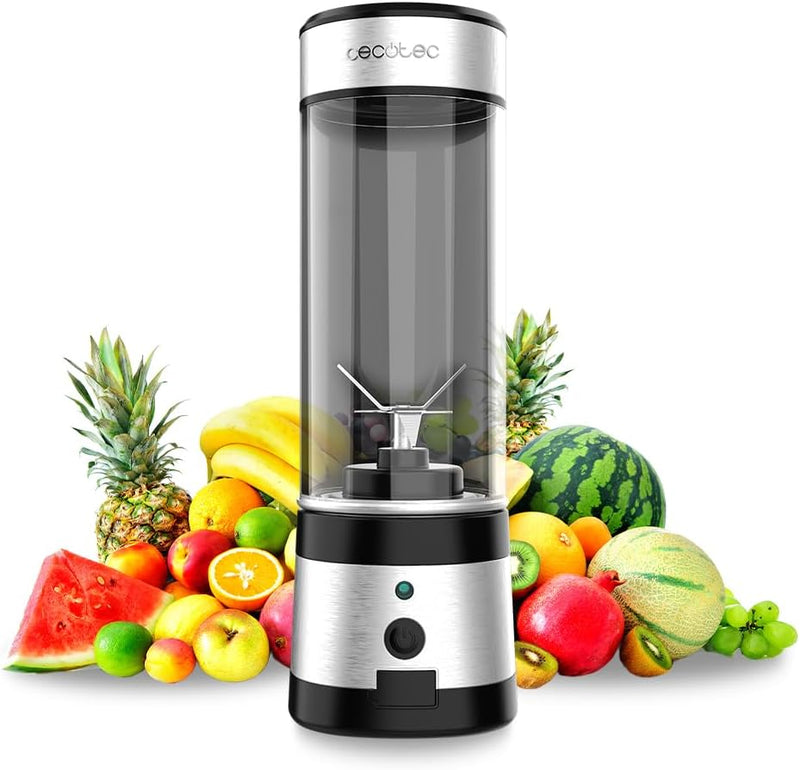 Cecotec Tragbarer Einzel-Smoothie-Mixer WanderlustMix USB. 126W, Kompakt, 400ml-Becher, 4 Klingen mi