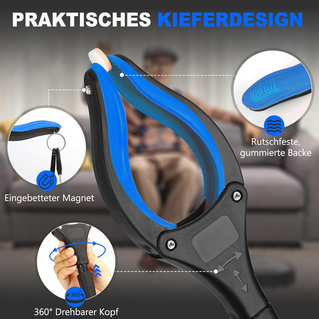 2 Stück 81 cm Greifer für Senioren - Greifzange Müllzange - Drehbar Müllgreifer - Greifer Kinder - V
