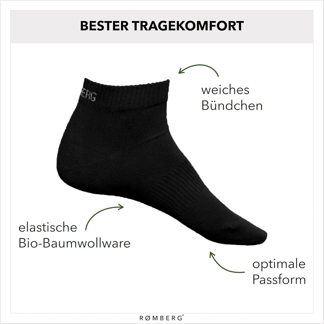 Romberg Unisex Ankle Socks, 6er Pack 35-38 Schwarz, 35-38 Schwarz