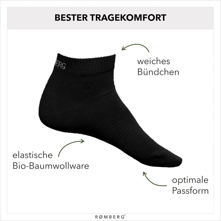 Romberg Unisex Ankle Socks, 6er Pack 35-38 Schwarz, 35-38 Schwarz