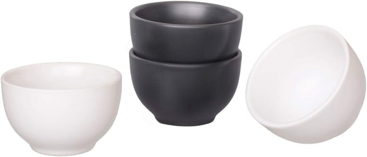 China-Trends Japanisches Teeset: Teekanne 500ml mit seitlichem Griff und 4 Teecups 70ml aus Keramik.