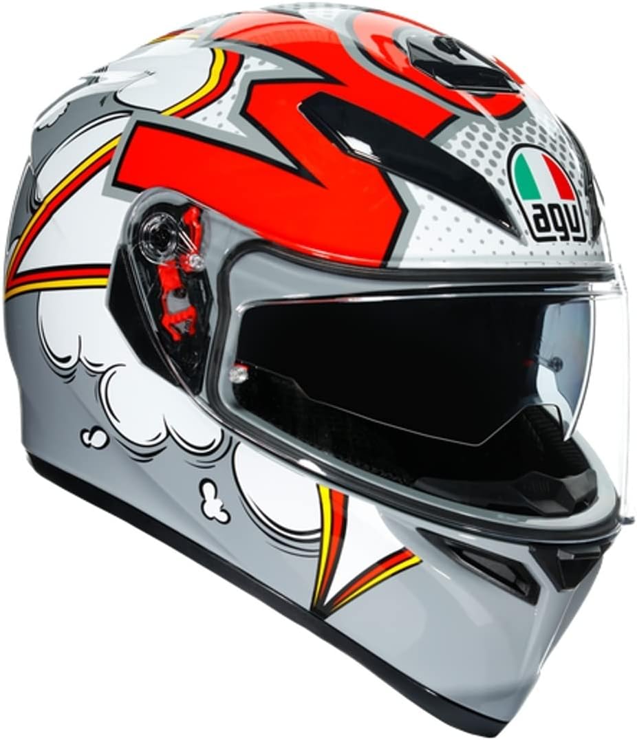 AGV CASCO K3 SV MULTI MPLK S BUBBLE GREY/WHITE/RED, S BUBBLE GREY/WHITE/RED