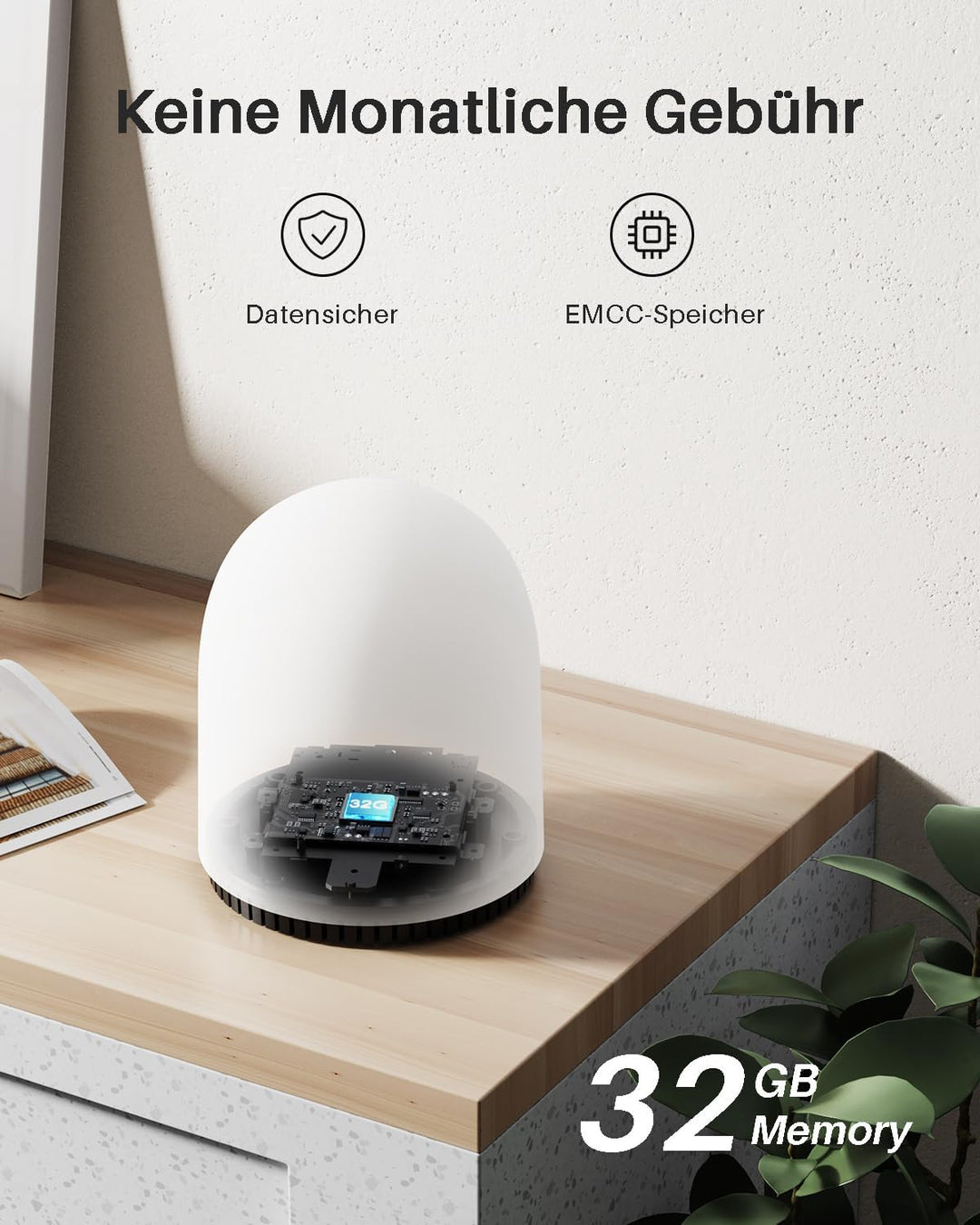 WUUK Überwachungskamera Aussen Akku Solar Set, 2K WLAN Kamera Outdoor, 32G Lokaler Speicher, Kompati