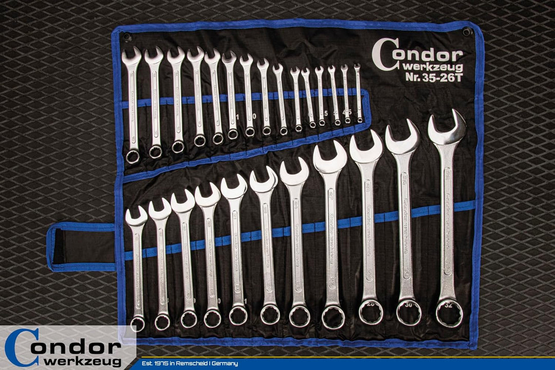 CONDOR Werkzeug 35-26T | Gabel-Ringschlüssel-Satz | 26-tlg. | Chrom-Vanadium-Stahl verchromt | 4-32