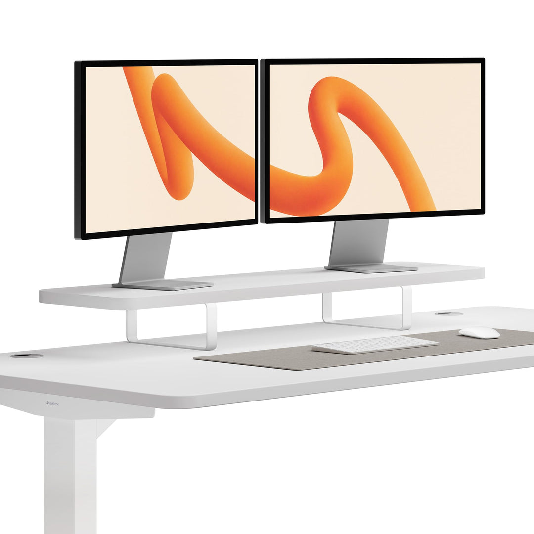 Desktronic Monitorstaender – Ergonomische Monitorerhoehung, 114 x 28 x 12,8 cm, 30 kg, 1-2 Monitore,