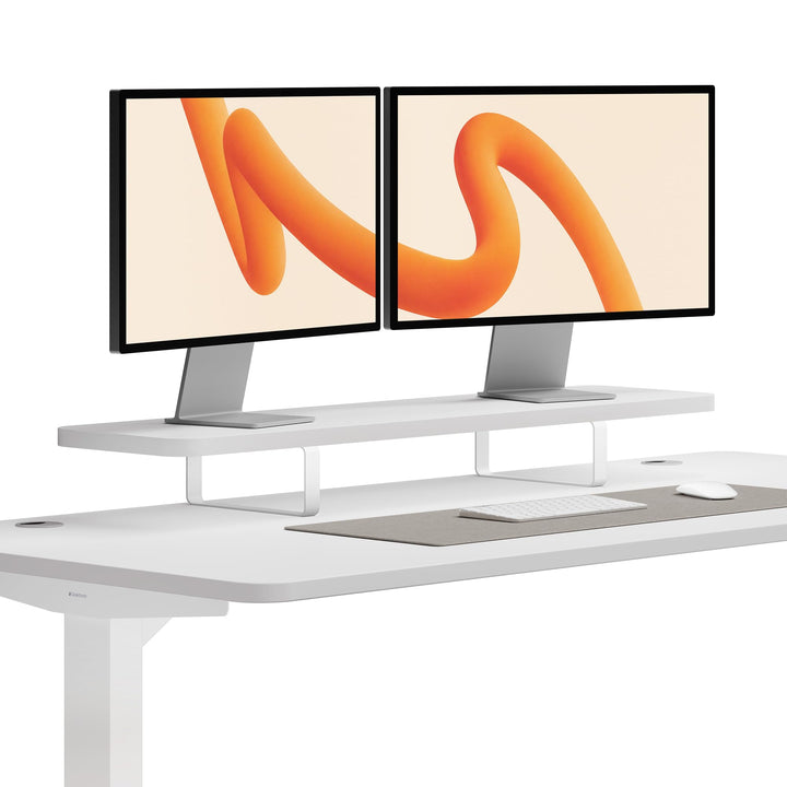 Desktronic Monitorstaender – Ergonomische Monitorerhoehung, 114 x 28 x 12,8 cm, 30 kg, 1-2 Monitore,