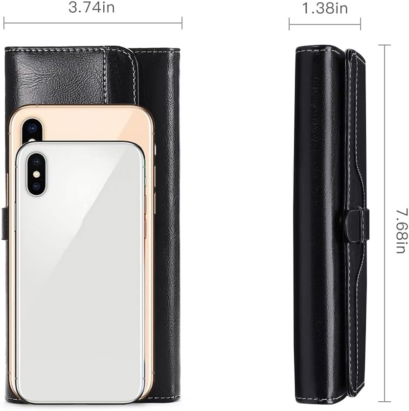 SENDEFN Portemonnaie Damen Gross, RFID-Blockade Damen Geldbörse, Grosse Leder Geldbörse für Damen mi