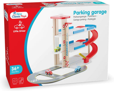 New Classic Toys - 11040 - Parkgarage mit Autobahn und 3 Autos Parkhaus Set, Parkhaus Set