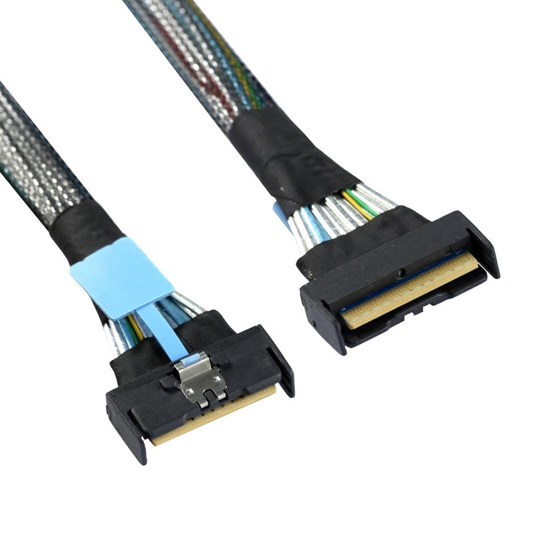 cablecc Mini Cool Edge IO MCIO STR PCI-E 5.0 SFF-8654 PCI-E Slimline SAS 8i 74Pin Stecker auf 74Pin