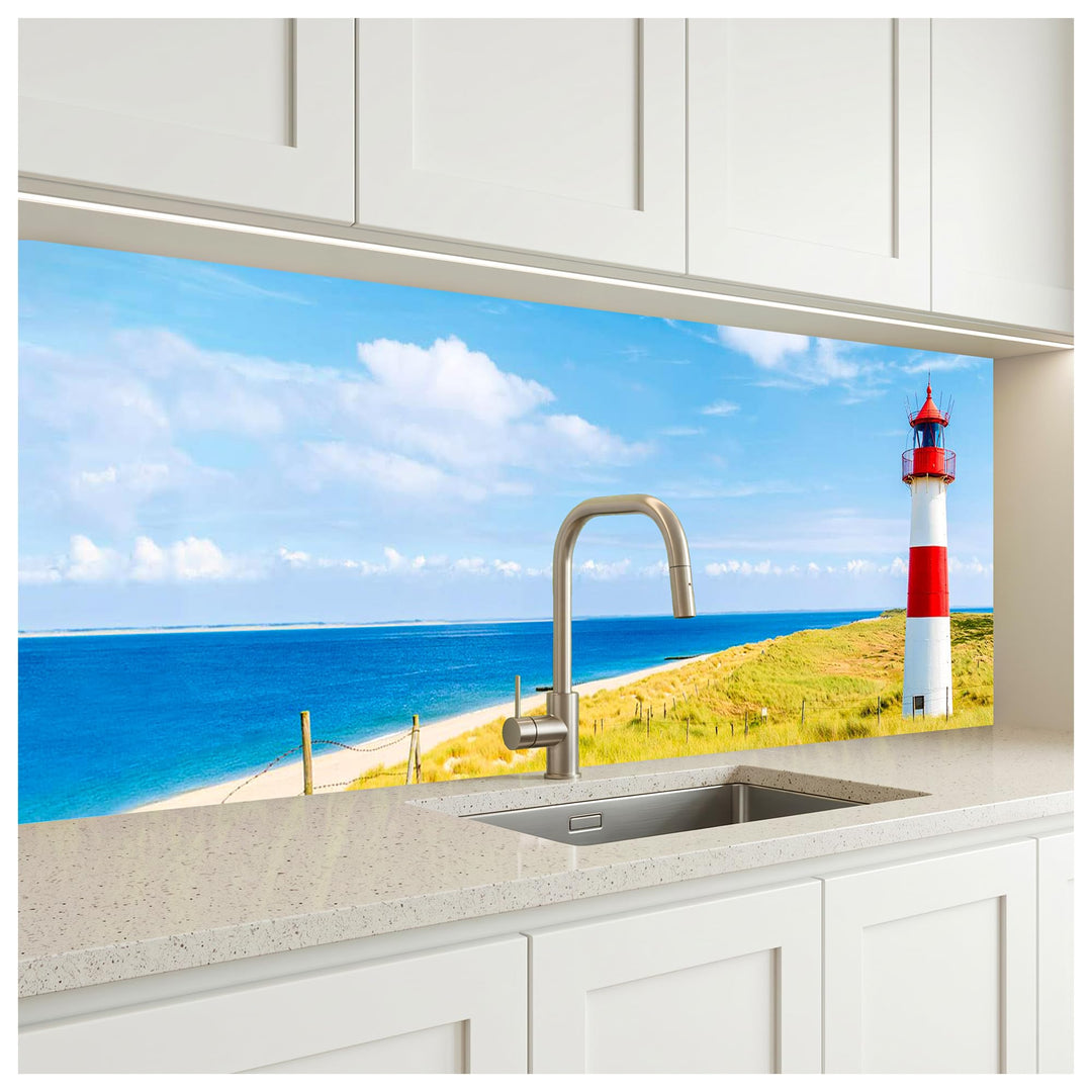 Küchenrückwand Folie Selbstklebend Leuchtturm 180 x 60 cm | Klebefolie - Dekofolie - Spritzschutz fü