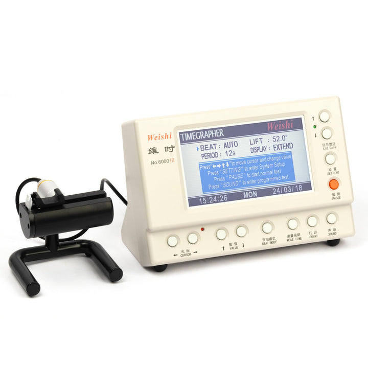 Weishi Timegrapher Nr.6000, Multifunktionaler Uhrentester, Uhren-Timing-Maschine für Uhrmacher, Uhre