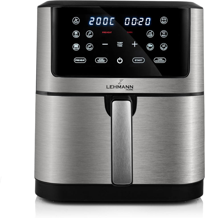 Lehmann LHODF-1880 Heissluftfritteuse 8L XXL, Friteuse Heissluft 1800 W mit 10 Programmen, Fritteuse