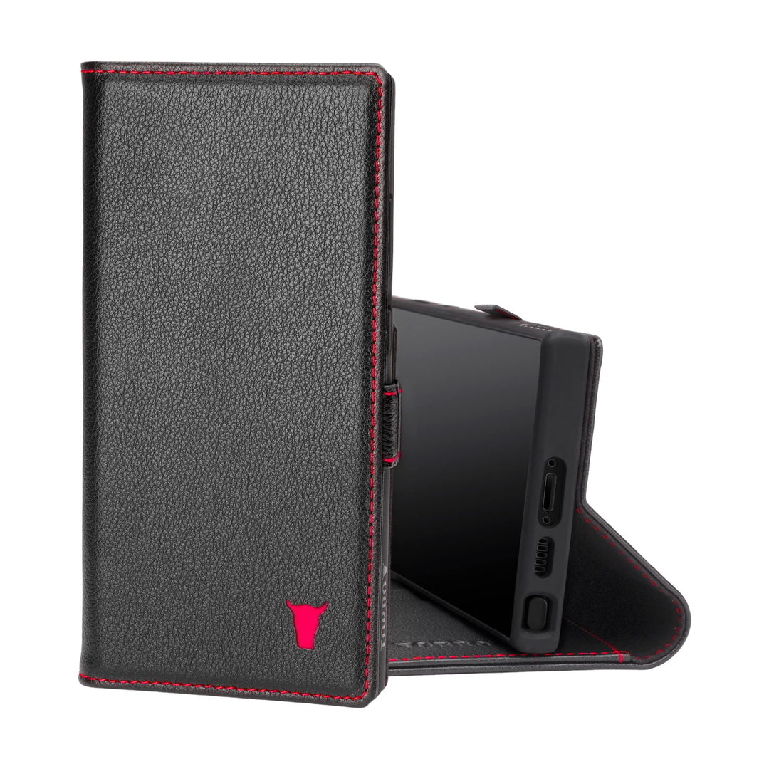 TORRO Hülle kompatibel mit Samsung Galaxy S23 Ultra 5G – Premium Leder Hülle mit Standfunktion und K