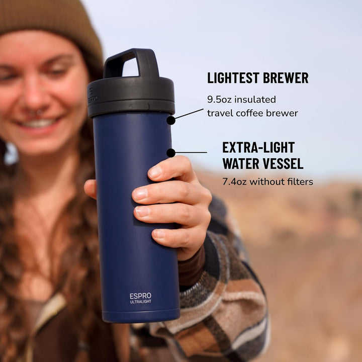 ESPRO – P0 Ultraleichte – Französische Kaffeepresse für Einzelportionen und leichte Trinkflasche für