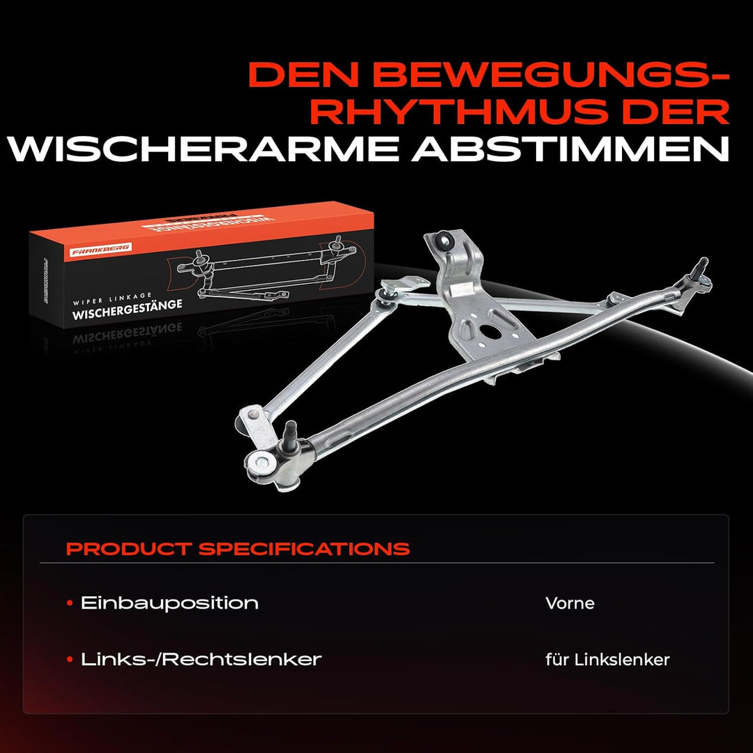 Frankberg 1x Scheibenwischer Wischergestänge Scheibenwischergestänge ohne Motor Vorne Kompatibel mit