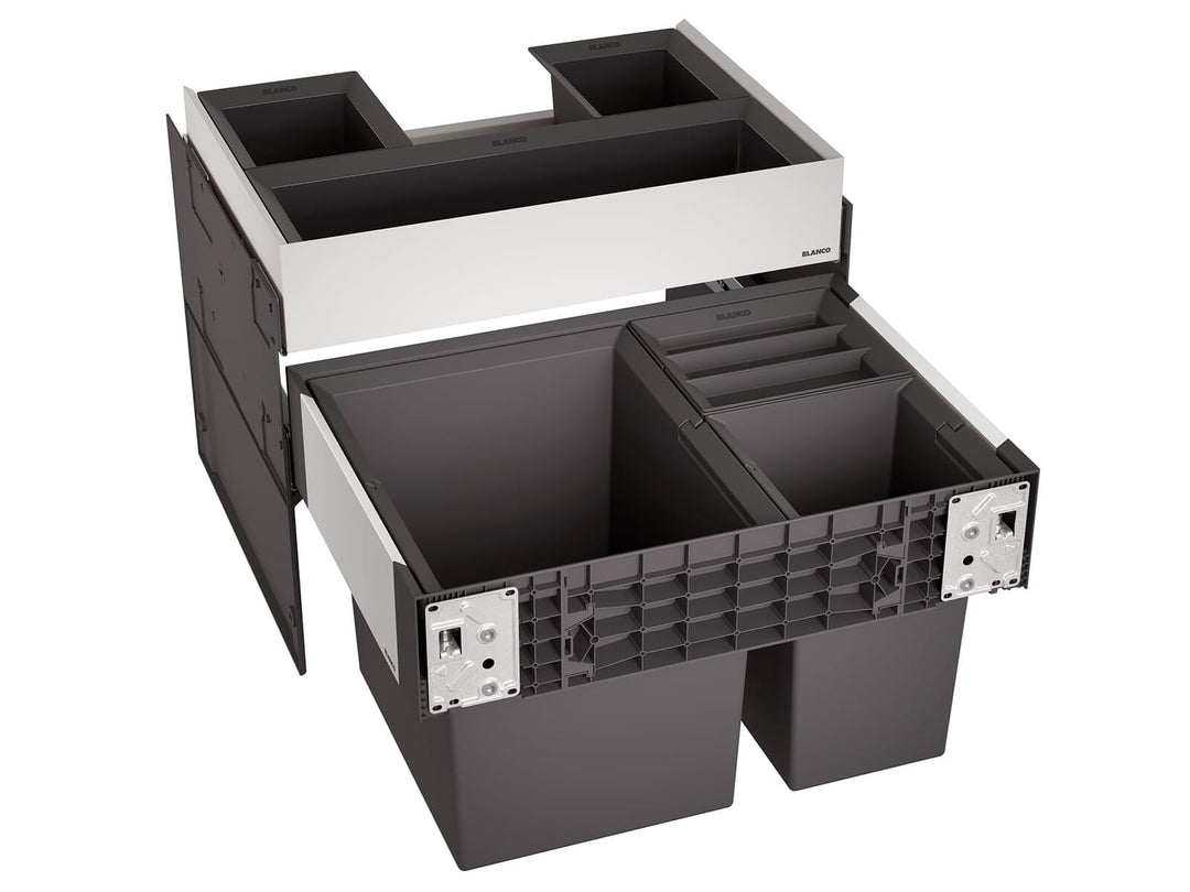 BLANCO SELECT II XL 60/3 Orga | Kunststoff, Alu | 60er Unterschrank | Auszugssystem zur Frontanbindu
