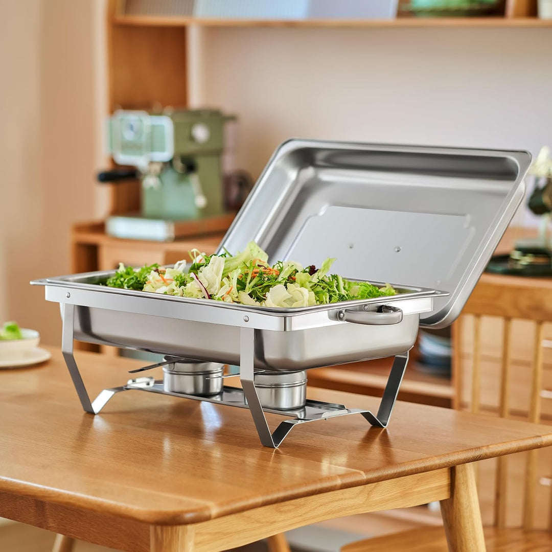 Wilprep Chafing Dish Speisewärmer 9L 4pcs Edelstahl Warmhaltebehälter Wärmebehälter Edelstahl Buffet